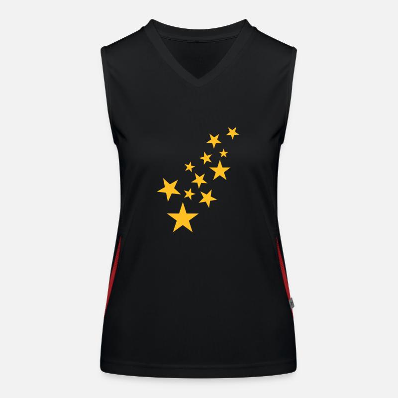 Star symbol asterisk pattern Women's Functional Contrast Tank Top