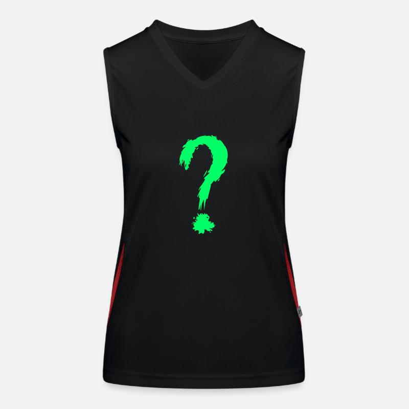 Question mark green Women's Functional Contrast Tank Top
