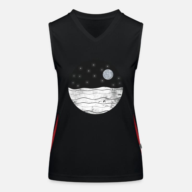 Mond Geschenk Wasser Kunst Sternenhimmel Funktionelles Kontrast-Tank Top für Frauen