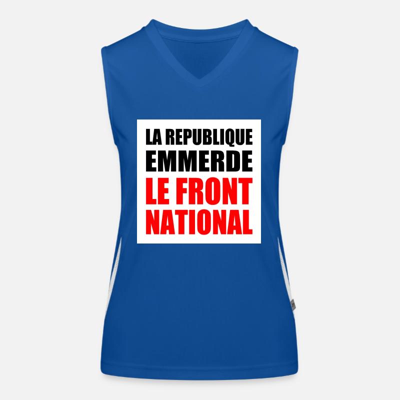 la republique emmerde le front national Débardeur respirant contrasté Femme