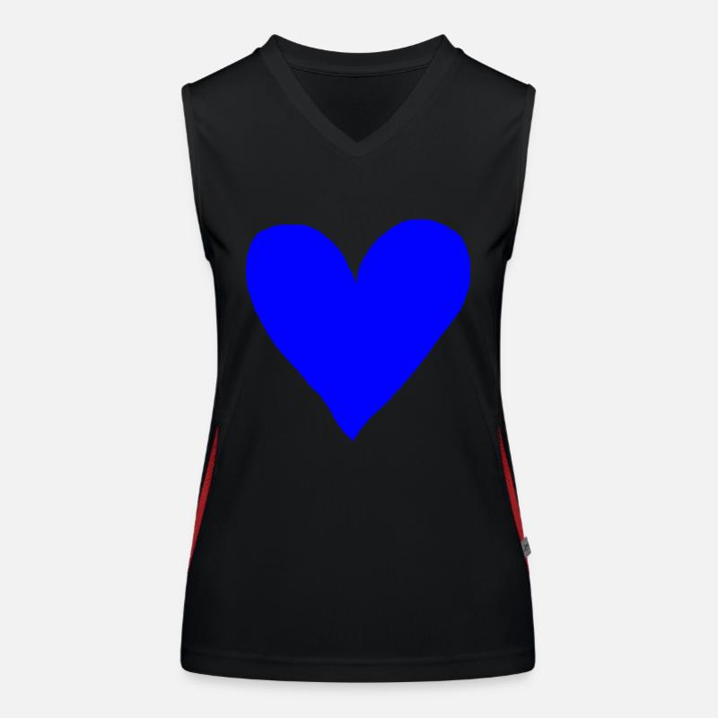 Heart blue gift idea Women's Functional Contrast Tank Top