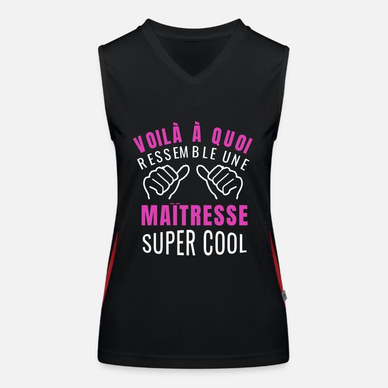 maîtresse super cool humour maitresse d' école Débardeur respirant contrasté Femme