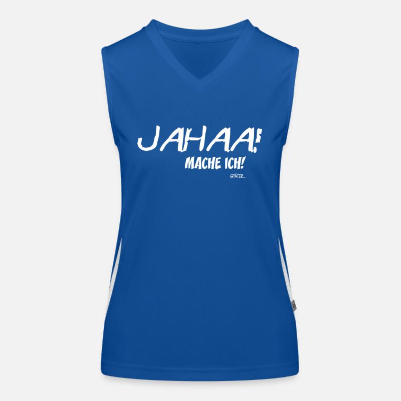 Statement Jahaa! Lustige Sprüche Geschenkidee Funktionelles Kontrast-Tank Top für Frauen