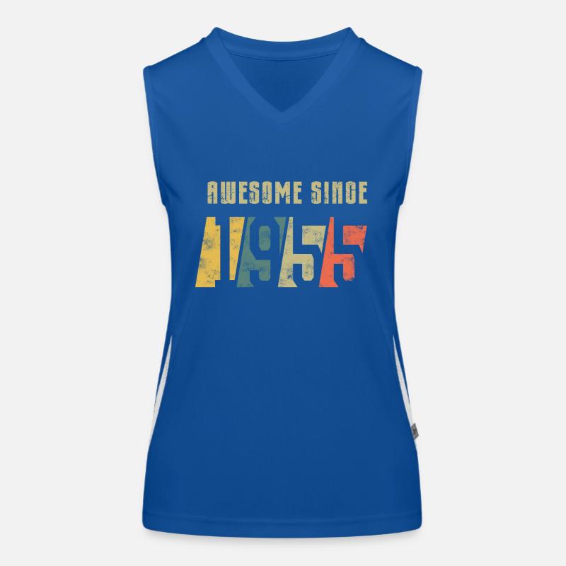 70th birthday born in 1955 Women's Functional Contrast Tank Top