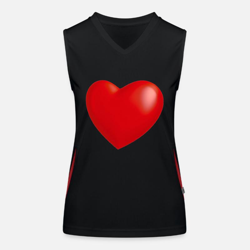 Herz rot Liebe verliebt Geschenkidee Valentinstag Funktionelles Kontrast-Tank Top für Frauen