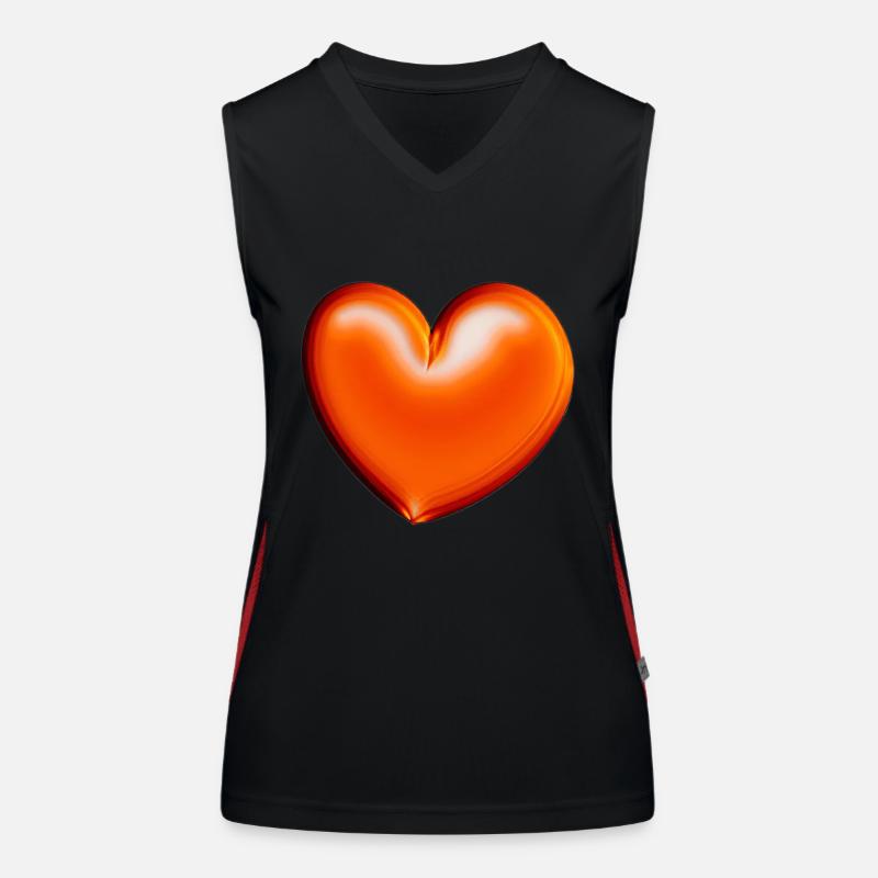 Herz orange rot Geschenkidee Funktionelles Kontrast-Tank Top für Frauen
