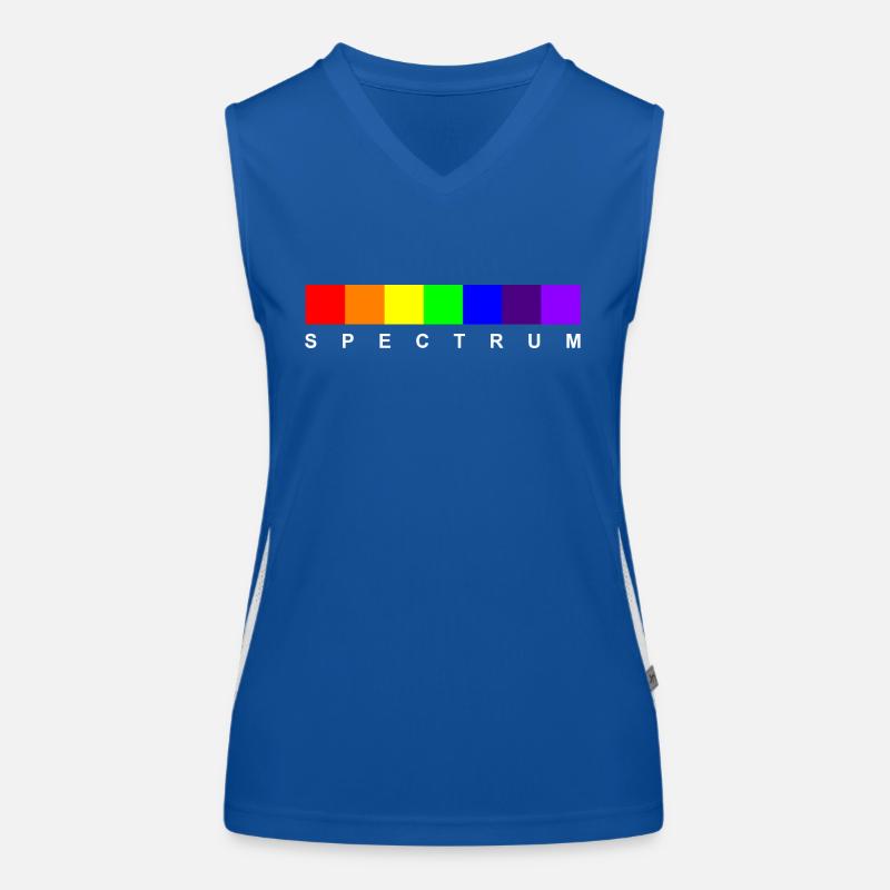 Spektrum 01 (weißer Text) Funktionelles Kontrast-Tank Top für Frauen