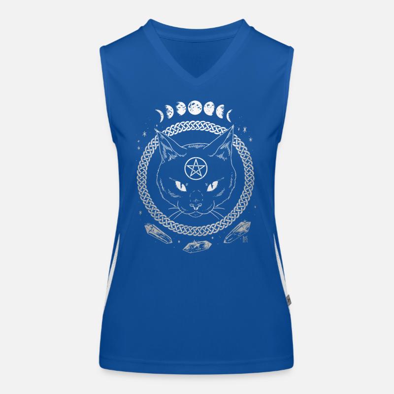 Cat Pentagramm Grafik Funktionelles Kontrast-Tank Top für Frauen