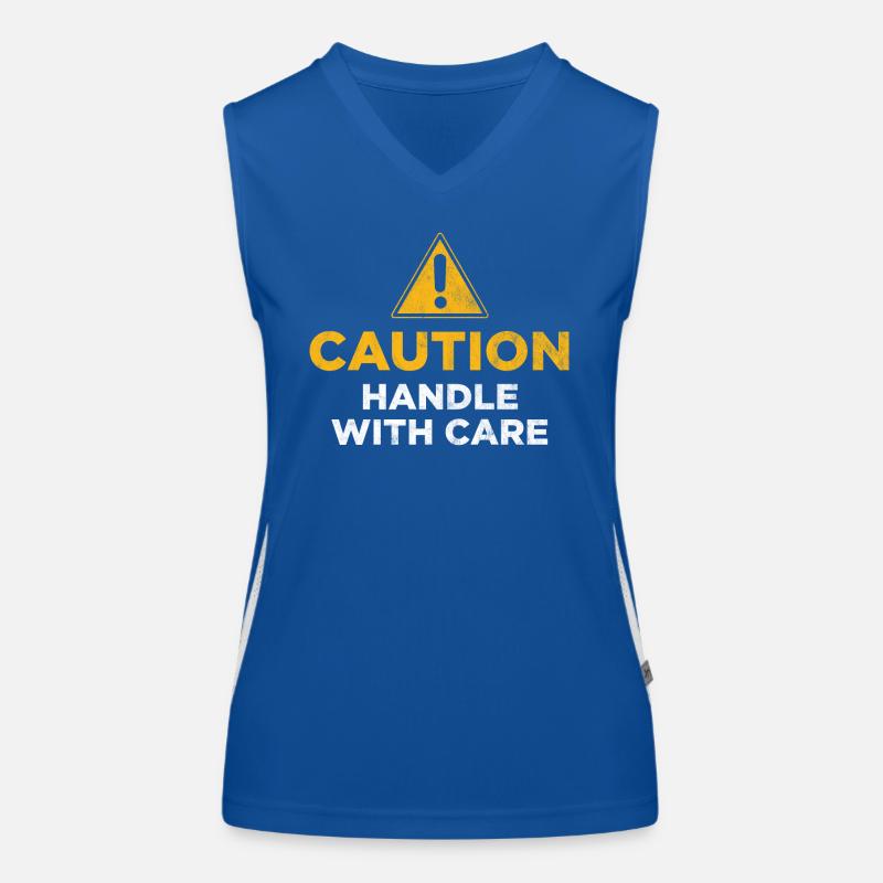 Caution Handle with care Women's Functional Contrast Tank Top