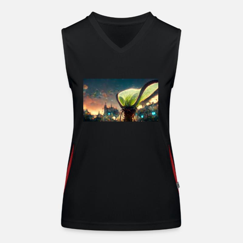 Futuristic Venus flytrap Women's Functional Contrast Tank Top