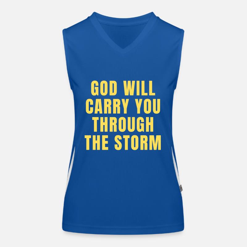 Gott wird dich durch den Sturm tragen - Christian Funktionelles Kontrast-Tank Top für Frauen