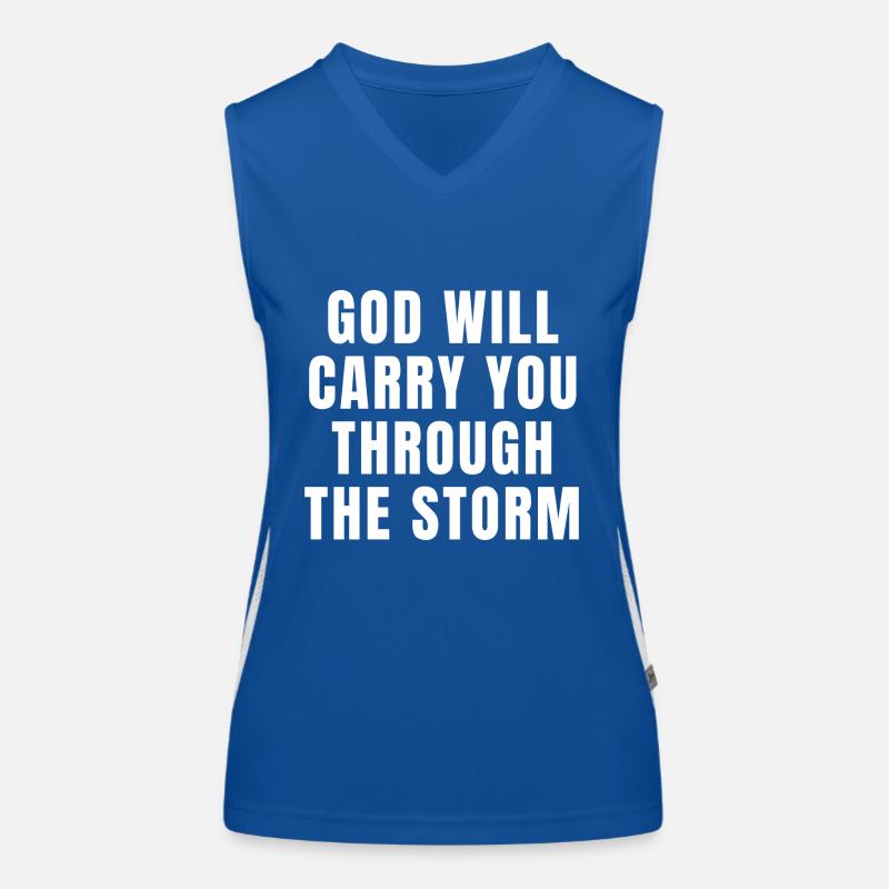 Gott wird dich durch den Sturm tragen - Christian Funktionelles Kontrast-Tank Top für Frauen