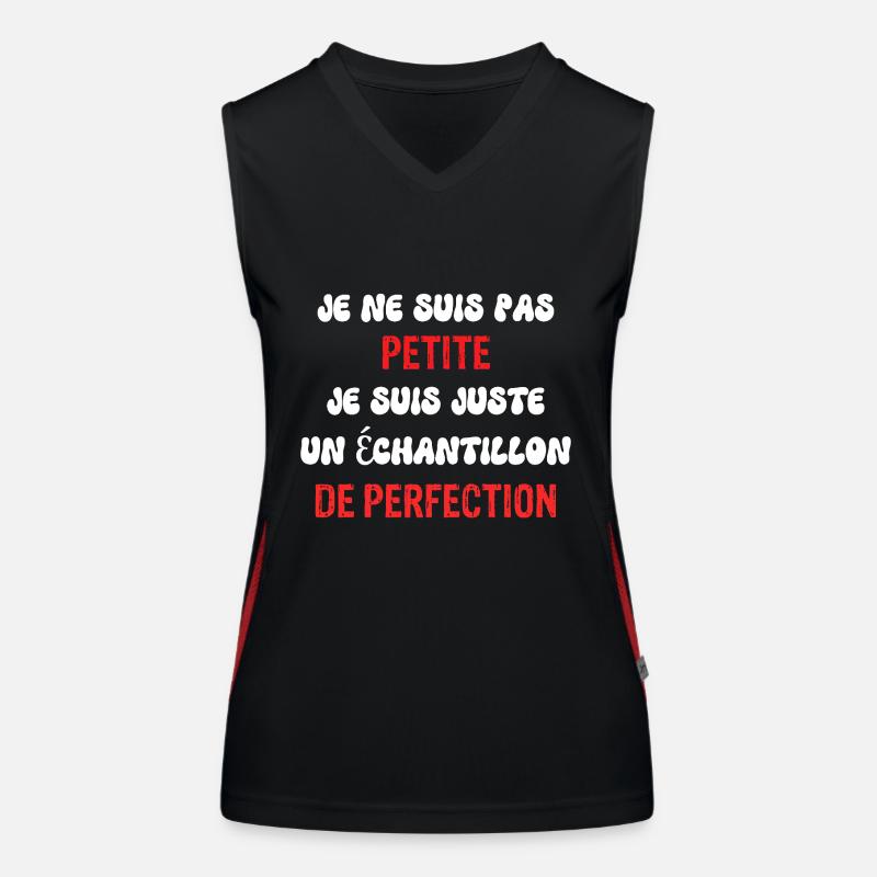 Ich bin nicht ein bisschen Perfektion Humor Sarkasmus Funktionelles Kontrast-Tank Top für Frauen
