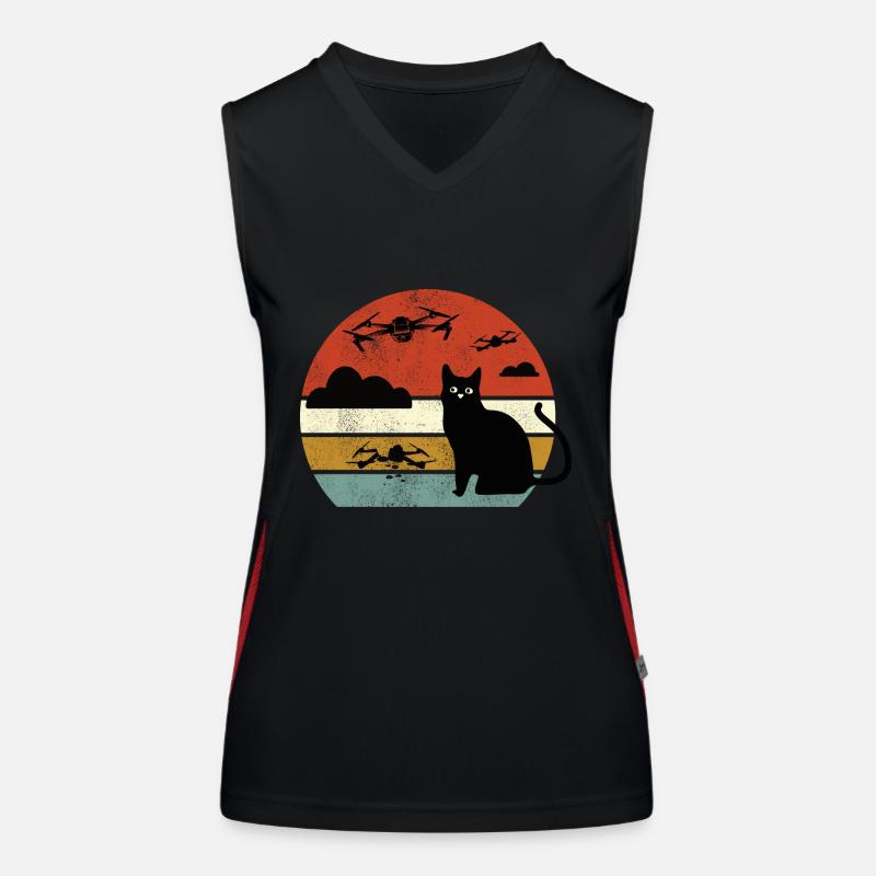 Cat Drone Drone Cat Drones Cats Women's Functional Contrast Tank Top
