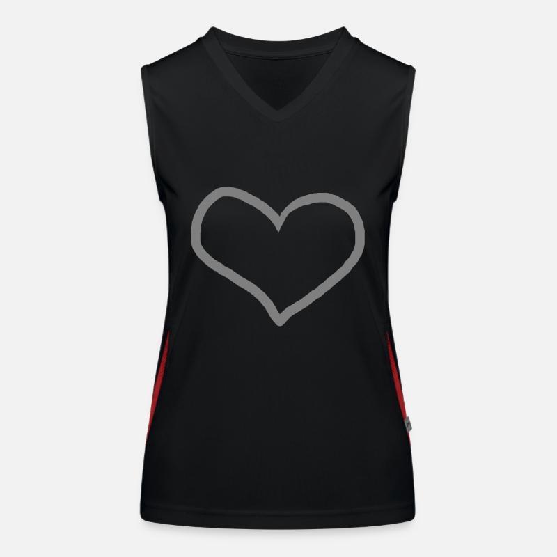 Heart Gray Gift Idea Women's Functional Contrast Tank Top