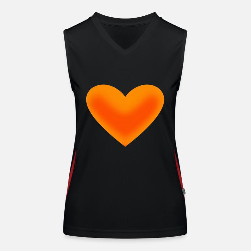 Herz orange Geschenkidee Funktionelles Kontrast-Tank Top für Frauen