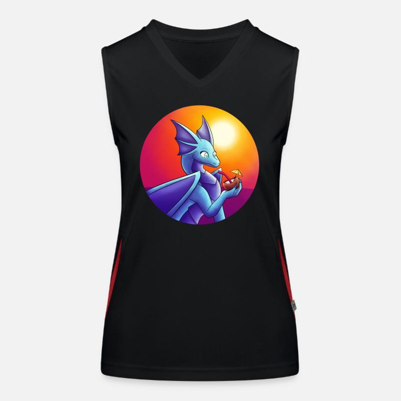 Sommer Blauer Drache Funktionelles Kontrast-Tank Top für Frauen