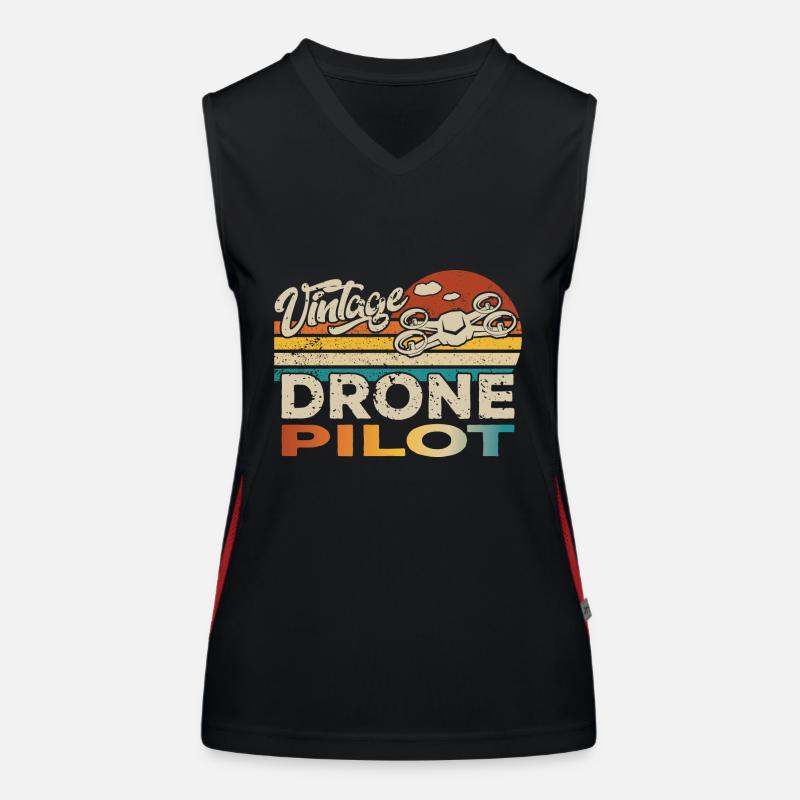 Drone Drone Drone Quadcopter Birthday Women's Functional Contrast Tank Top