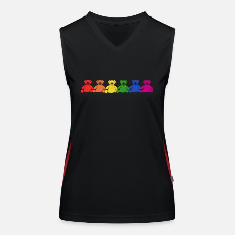 Regenbogen Teddys Funktionelles Kontrast-Tank Top für Frauen