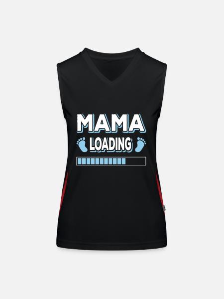 Mom Loading Mom Mothers Mom Mommy Mother's Day - Women's Functional Contrast Tank Top - black/red - Front