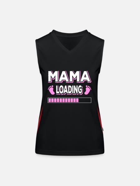 Mom Loading Mom Mothers Mom Mommy Mother's Day - Women's Functional Contrast Tank Top - black/red - Front