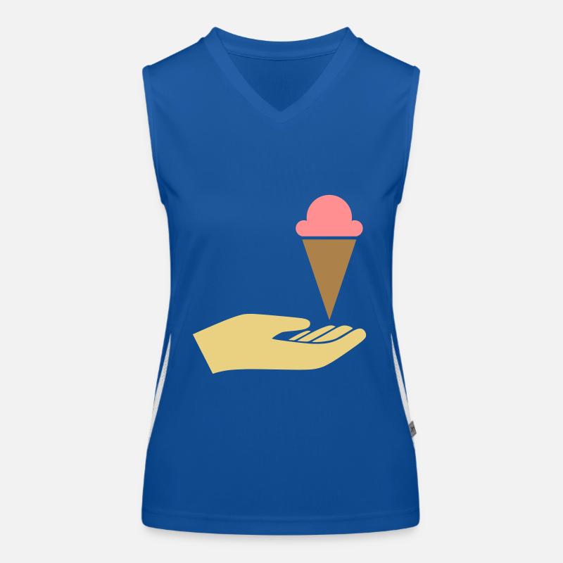 Hand reicht Eis Funktionelles Kontrast-Tank Top für Frauen
