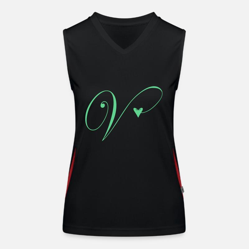 Monogram V Heart Vine Women's Functional Contrast Tank Top