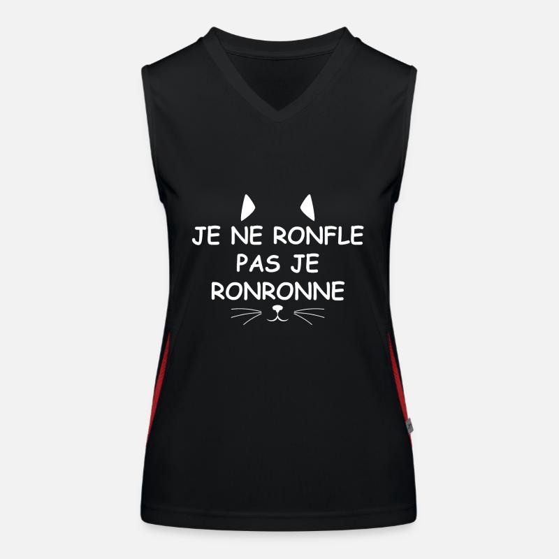 Ronfleur Je ne ronfle pas je ronronne Débardeur respirant contrasté Femme