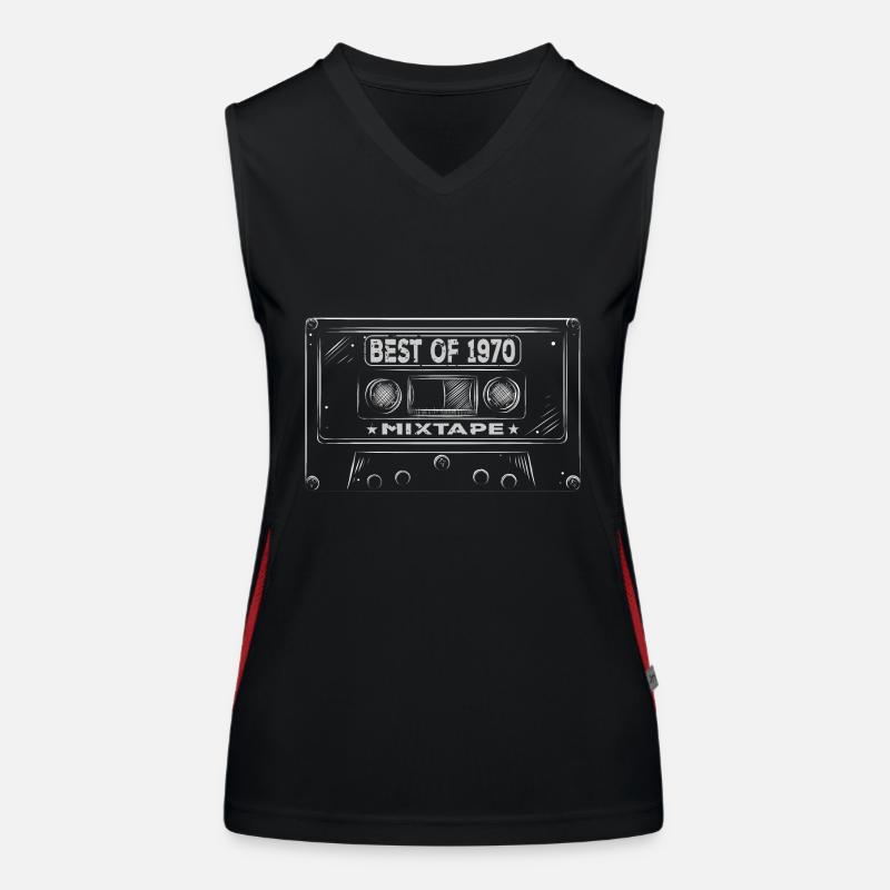 1970 Geburtstag Mixtape Kassette Retro Funktionelles Kontrast-Tank Top für Frauen