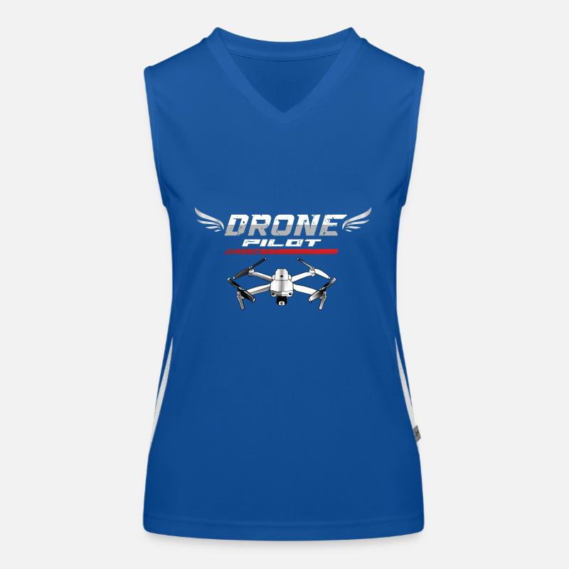 Drohnenpilot Whoop Copter FPV UAS Pilot Drone Débardeur respirant contrasté Femme