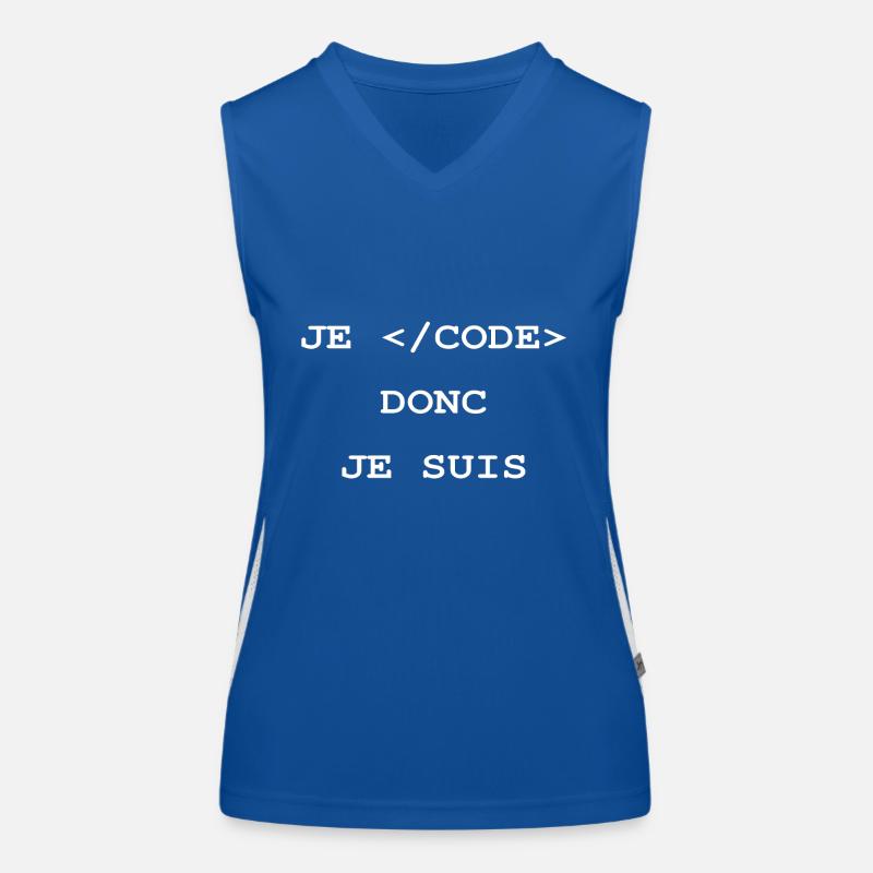 Je Code Donc Je Suis Informatique et Programmeur Débardeur respirant contrasté Femme