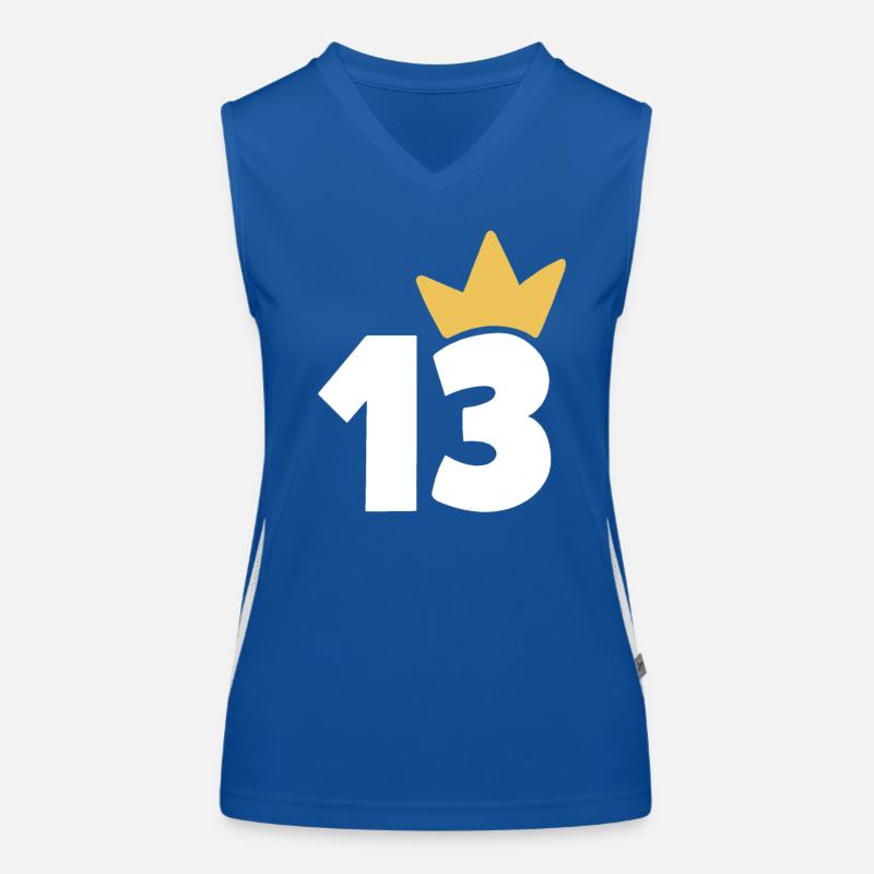 13 Krone Nummer 13 Funktionelles Kontrast-Tank Top für Frauen