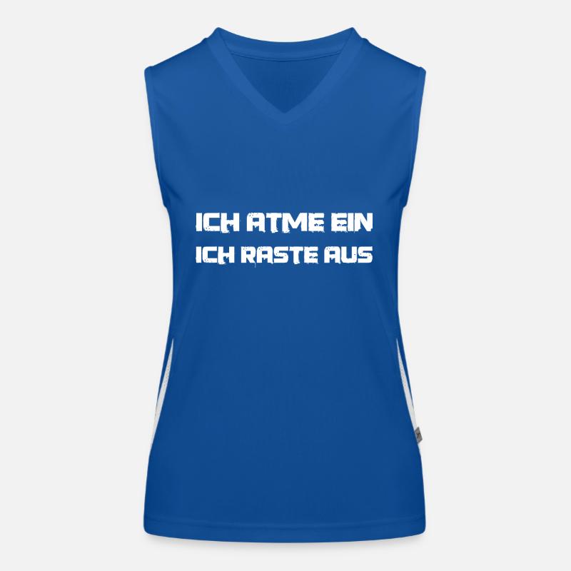 Lustiger Spruchich atme ein Funktionelles Kontrast-Tank Top für Frauen