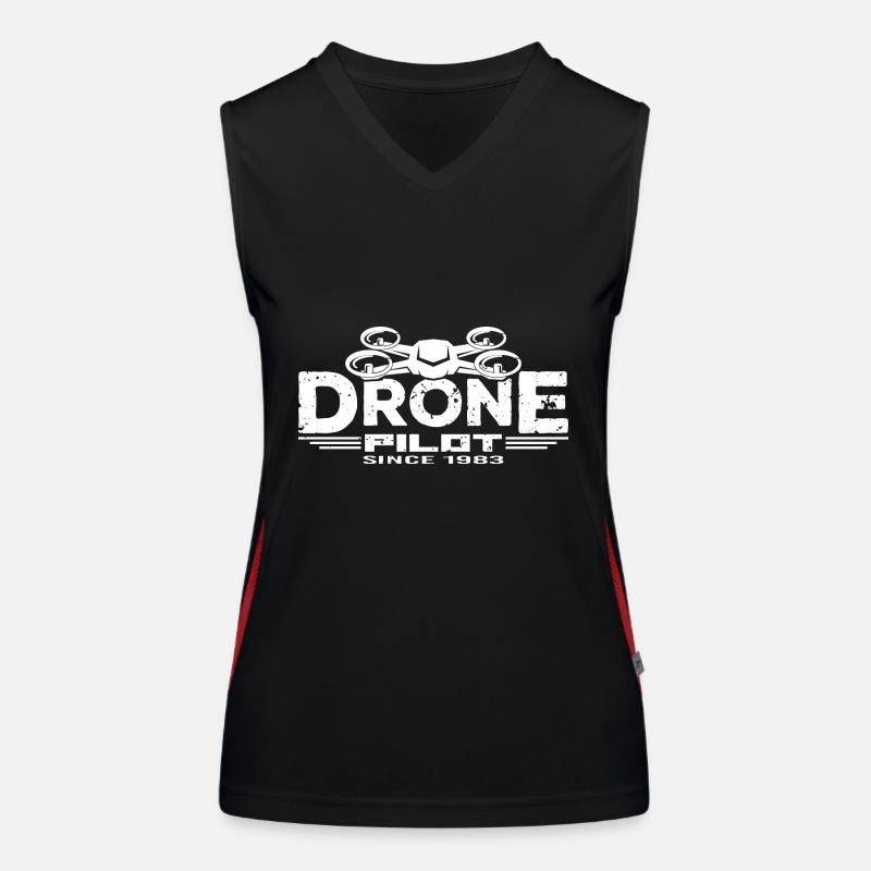 Drone Drones Drone Flight Drone Pilot 1983 Débardeur respirant contrasté Femme
