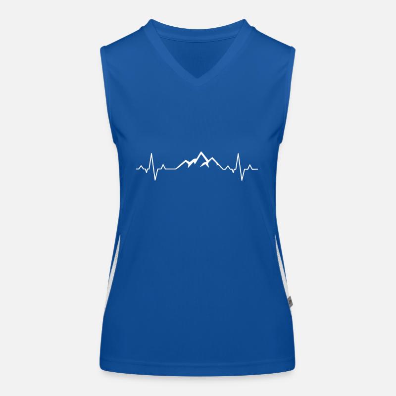 EKG Berge Ich liebe Berge Puls Herzfrequenz Funktionelles Kontrast-Tank Top für Frauen
