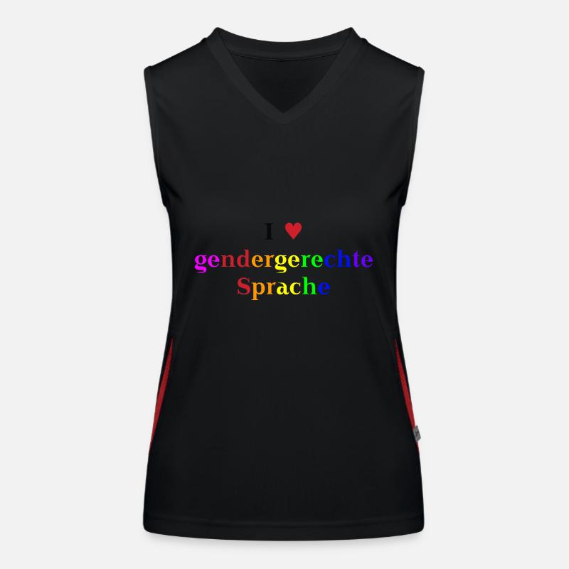 I ♥ gender-neutral language gift idea gendering Women's Functional Contrast Tank Top