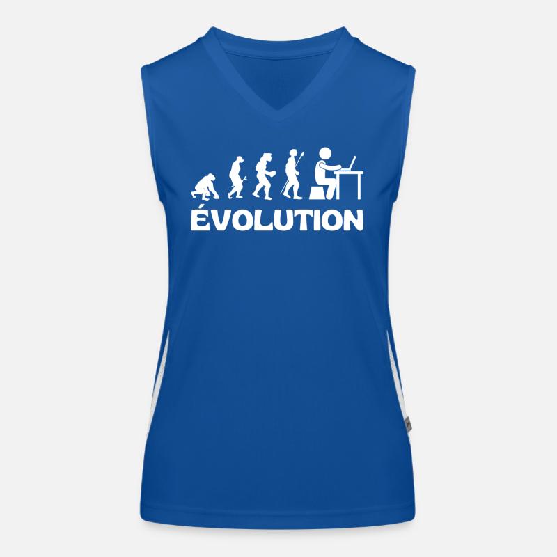 Evolution Geek Évolution Darwin Gaming Jeux Gamer Débardeur respirant contrasté Femme