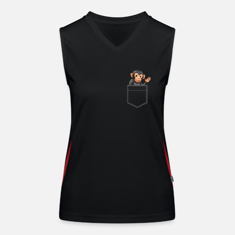 Pocket Affe - Affendesign Funktionelles Kontrast-Tank Top für Frauen