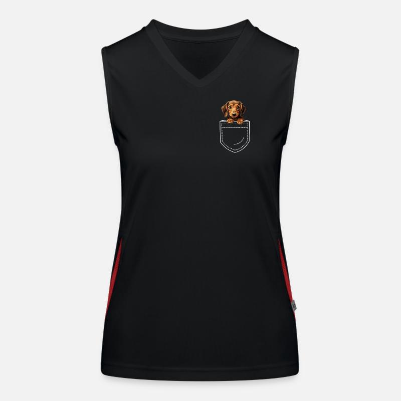 Dog Dachshund Dachshund Women's Functional Contrast Tank Top