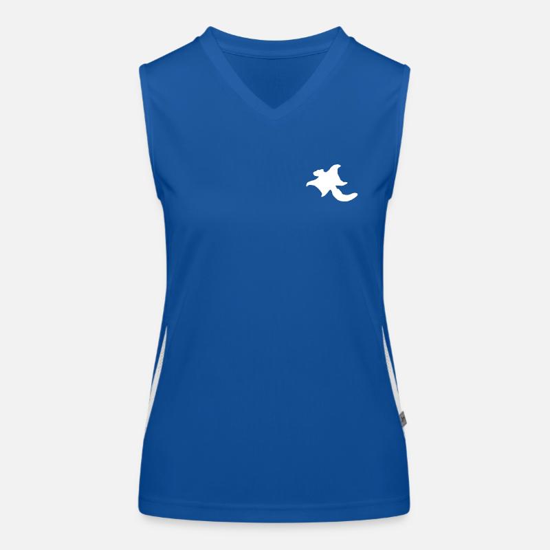 Flying squirrel (logo small, white) Women's Functional Contrast Tank Top