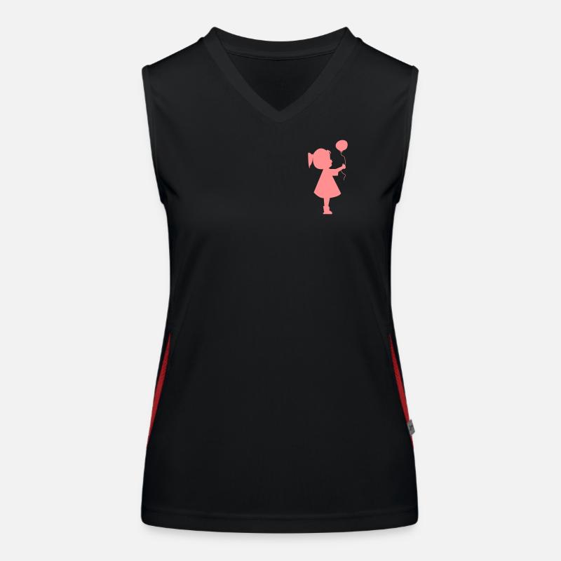 Mädchen mit Luftballon Funktionelles Kontrast-Tank Top für Frauen
