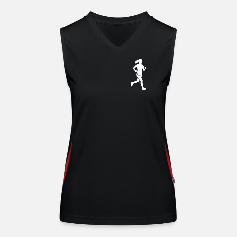 Läuferin Silhouette Joggen & Marathon Training Funktionelles Kontrast-Tank Top für Frauen