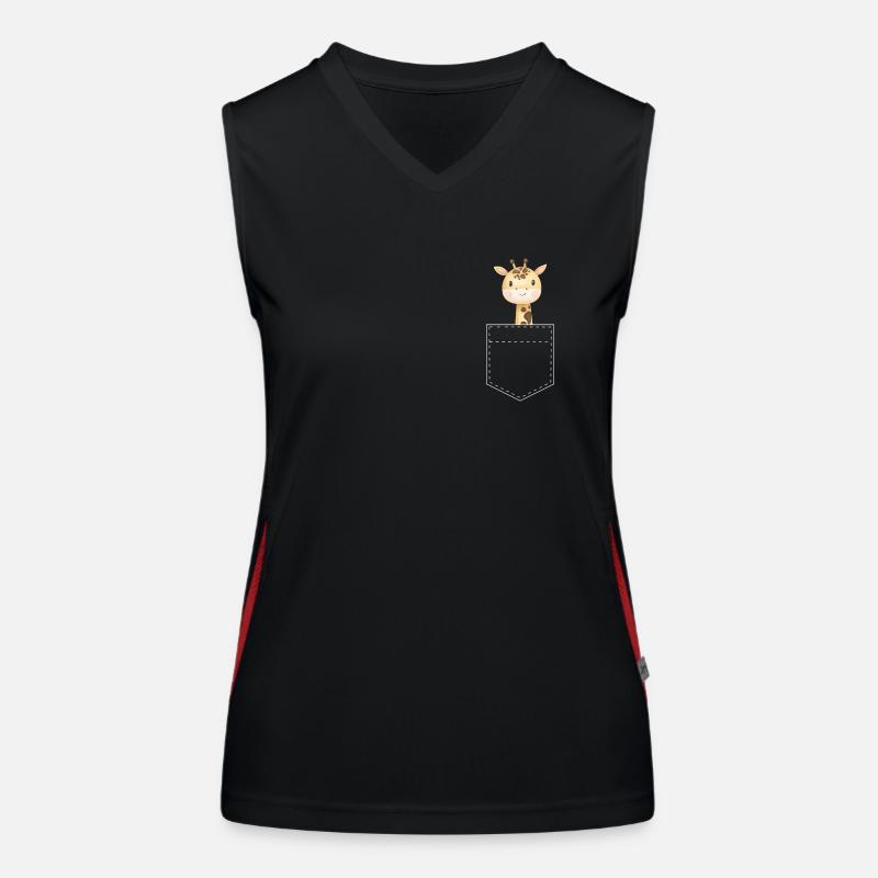 Pocket Giraffe - Giraffendesign Funktionelles Kontrast-Tank Top für Frauen