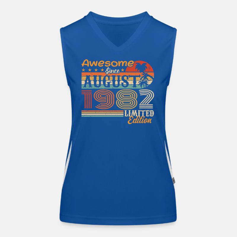 1982 Août Idée cadeau Août 1982 Débardeur respirant contrasté Femme