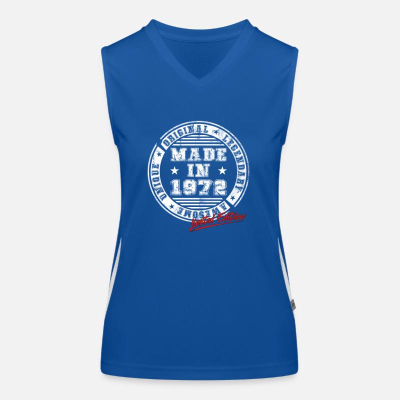 Retro Patch Vintage 1972 Birthday Gift Women's Functional Contrast Tank Top