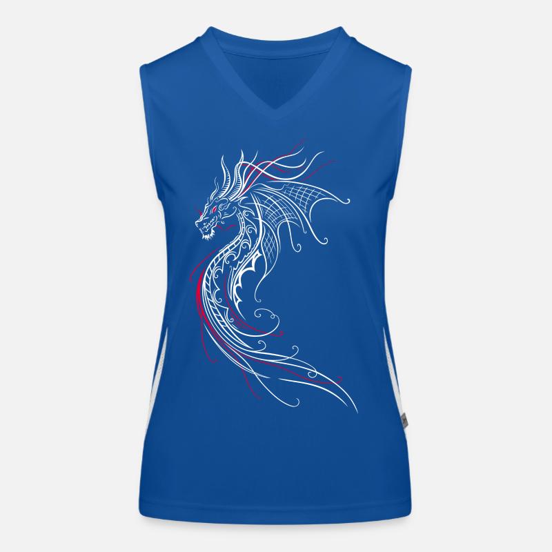Dragon Fantasy Fire Dragon Red Women's Functional Contrast Tank Top