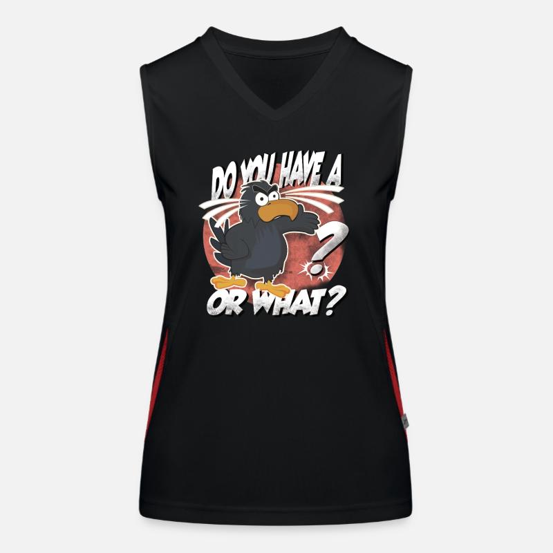 Hast Du einen Vogel? Oder was? lustiger Rabe Funktionelles Kontrast-Tank Top für Frauen
