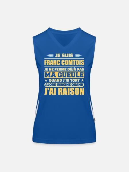 Franc comtois Ich halte meinen Mund nicht zu frank comté - Funktionelles Kontrast-Tank Top für Frauen - Royal/Weiß - Vorne
