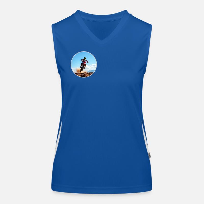 Motocross Farblogo - Hellgrau Funktionelles Kontrast-Tank Top für Frauen