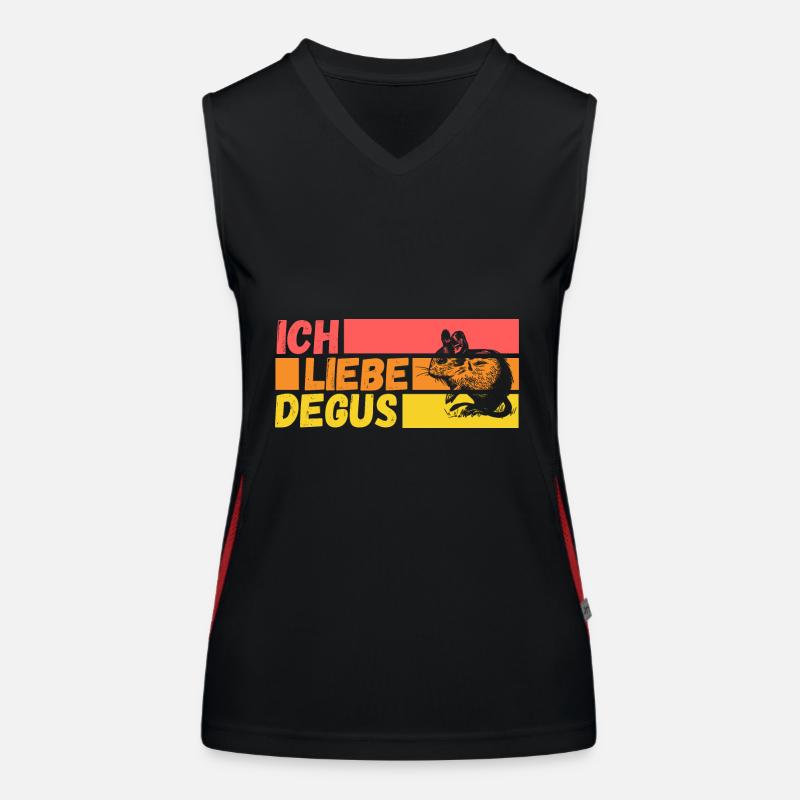 Ich Liebe Degus Funktionelles Kontrast-Tank Top für Frauen